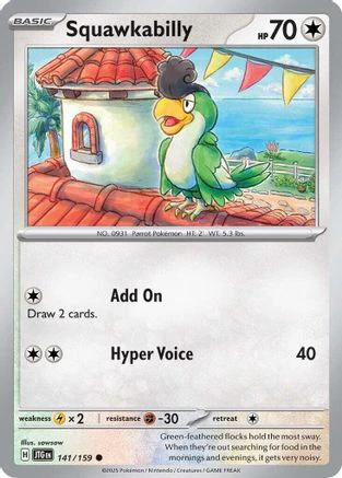Squawkabilly  - (141/159) Reverse Holofoil [SV09 Journey Together]