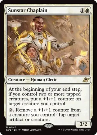 Sunstar Chaplain  [Foil]  (PPEOE-040) - [Promo Pack: Edge of Eternities]