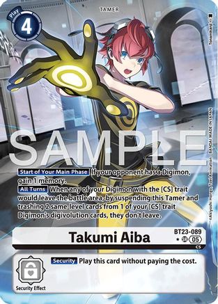 Takumi Aiba (Alternate Art) (BT23-089) - [Hackers' Slumber] Foil