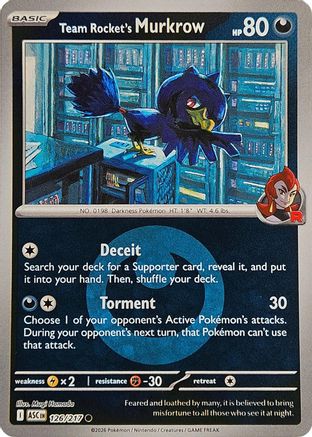 Team Rocket's Murkrow (Energy Symbol Pattern) - (126) Reverse Holofoil [ME Ascended Heroes]