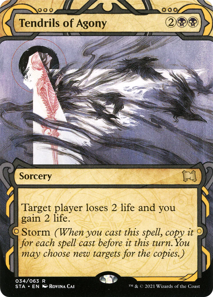 Tendrils of Agony [Etched Foil]  (STA-034) - [Strixhaven Mystical Archive]: (Showcase) (Borderless)