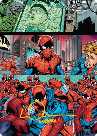 The Clone Saga Art Card (Gold-Stamped Signature)  (AASPM-042) - [Art Series: Marvel's Spider-Man]