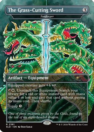 The Grass-Cutting Sword - Sunforger  [Foil]  (SLD-2381) - [Secret Lair Drop Series]