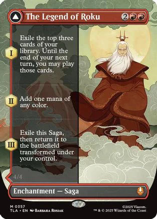 The Legend of Roku (Borderless)  [Foil]  (TLA-357) - [Avatar: The Last Airbender]