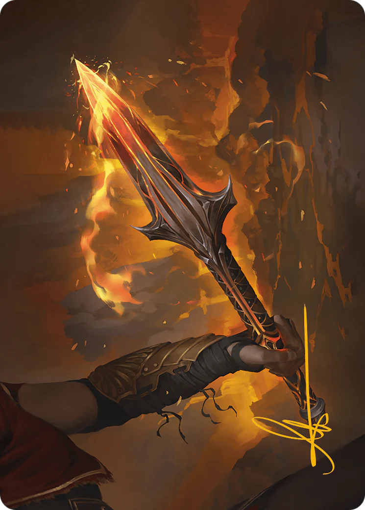 The Spear of Leonidas Art Card (Gold-Stamped Signature)  (ASACR-004) - [Assassin's Creed Art Series] (Borderless)