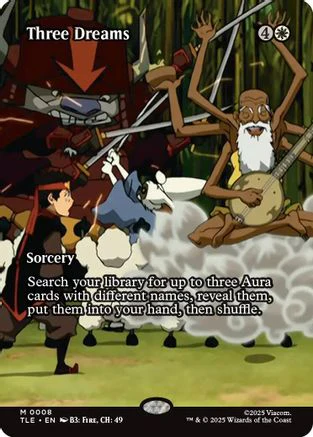Three Dreams (Borderless)  [Foil]  (TLE-008) - [Avatar: The Last Airbender: Eternal-Legal]