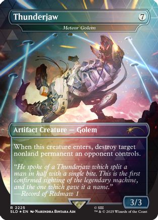 Thunderjaw - Meteor Golem (Rainbow Foil)  [Foil]  (SLD-2225) - [Secret Lair Drop Series]