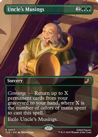 Uncle's Musings (Borderless)  [Foil]  (TLE-073) - [Avatar: The Last Airbender: Eternal-Legal]