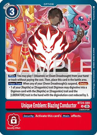 Unique Emblem: Blazing Conductor (BT24-089) - [Time Stranger]