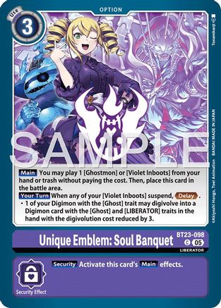 Unique Emblem: Soul Banquet (BT23-098) - [Hackers' Slumber]