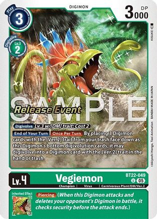 Vegiemon (BT22-049) - [Cyber Eden Release Event Cards] Foil