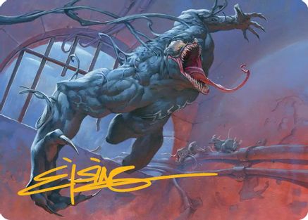Venom, Evil Unleashed Art Card (Gold-Stamped Signature)  (AASPM-012) - [Art Series: Marvel's Spider-Man]
