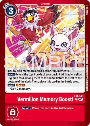 Vermillion Memory Boost! [LM-045] (Limited Card Pack -Billion Bullet-) [Digimon LIBERATOR Promos]