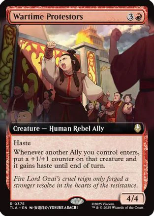 Wartime Protestors (Extended Art)  [Foil]  (TLA-375) - [Avatar: The Last Airbender]