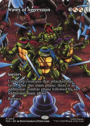 Waves of Aggression (Borderless)  [Foil]  (PZA-013) - [Teenage Mutant Ninja Turtles Eternal-Legal]