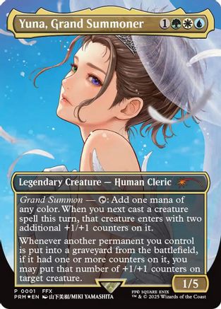 Yuna, Grand Summoner (Borderless)  [Foil]  (WPN-001) - [WPN & Gateway Promos]