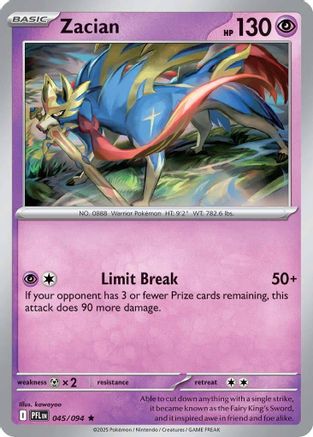 Zacian - (045/094) Holofoil [ME02 Phantasmal Flames]