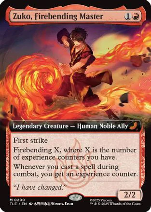 Zuko, Firebending Master (Extended Art)  [Foil]  (TLE-200) - [Avatar: The Last Airbender: Eternal-Legal]